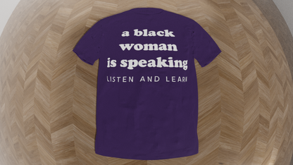 a black woman is speaking